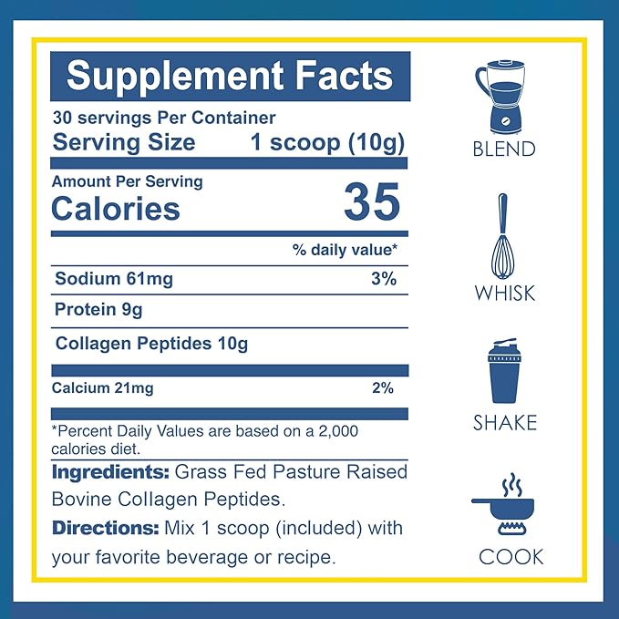 Zammex Premium Collagen Peptides Powder,Hydrolyzed Collagen Peptide for Women Men,Support for Hair Skin Nails, Joints Health,Grass Fed,Non-GMO,Keto Friendly,Gluten-Free,Easy to Digest,30 Servings