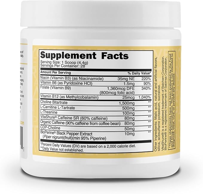 TransformHQ Energy & Focus Powder (Pina Colada) - Boost Shot Clean Energy Drink Mix - Sugar Free - Non-GMO, Gluten-Free - 28 Servings