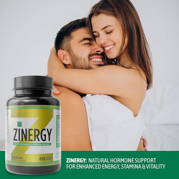 Dr. Zisman ZINERGY Natural Energy & Vitality Support – All-Natural Formula for Men and Women – Enhances Energy Levels & Hormonal Balance – 60 Premium Capsules