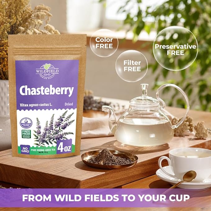 4 oz. Chaste Tree Berry Сhasteberry Tea Chaste Tree Berry Tea Herb (Vitex Agnus-Castus) - 113g Herbal Vitex Sauzgatillo