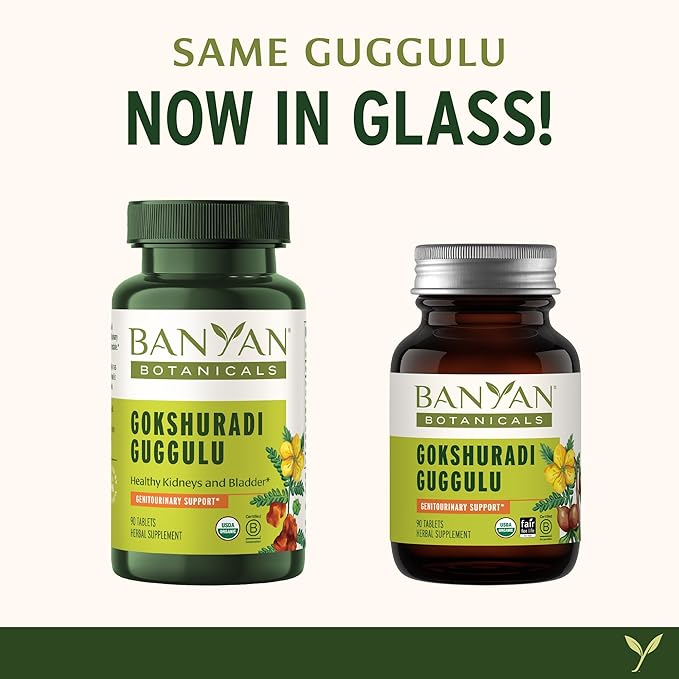 Banyan Botanicals Gokshuradi Guggulu Tablets – Organic Ayurvedic Supplement with Guggulu Resin & Gokshura – Support Urinary Tract Health* – 90 Tablets – Non-GMO Sustainably Sourced Vegan Fair for Life