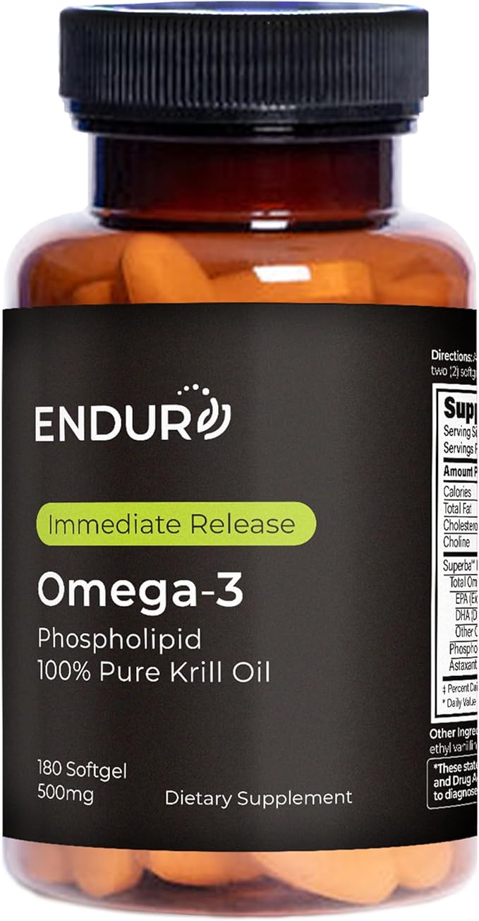 100% Pure Krill Oil - Omega-3s EPA, DHA and Astaxanthin - 1000mg Per Serving, 180 Softgels - Phospholipids Company