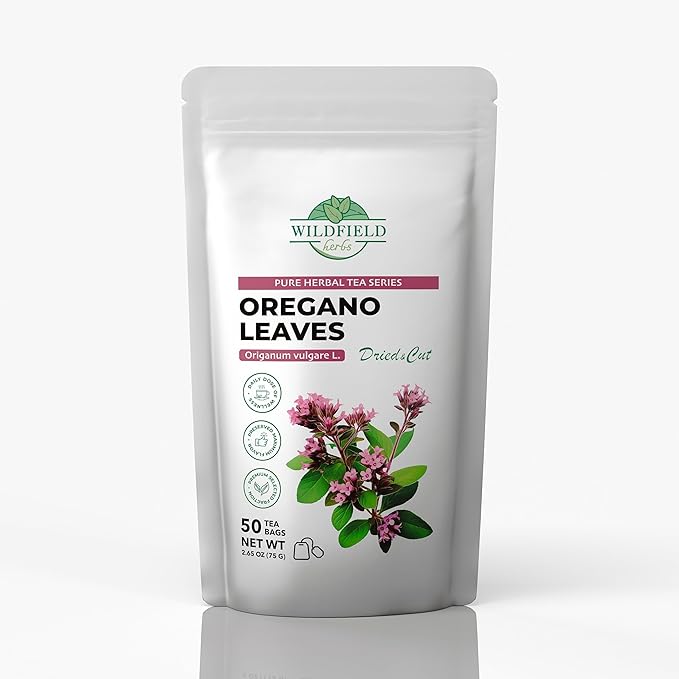 50 Bags Oregano Tea Dried Oregano Leaves Herbal Tea Bag (Origanum Vulgare L.) - 50 Count 1.5g Bags Dry Égano Leaf Herb