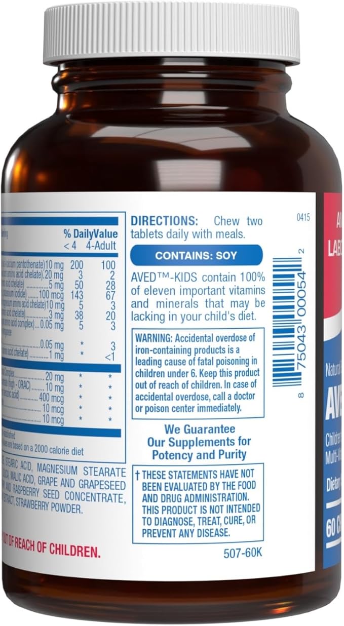 25-in-1 Kids Chewable Multivitamin - Clinically Formulated Kids Multivitamin with Iron Magnesium Vitamins A B Complex C D E Antioxidant Rich Fruit Extracts & More - Made in The USA - 1 Month Supply