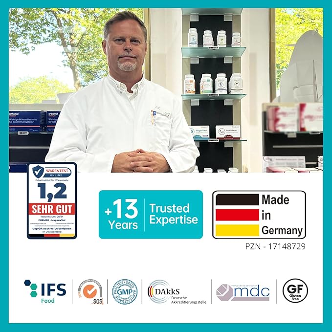 5 in 1 High Potency H. Pylori Treatment Probiotics - Gastritis Support - 1 Per Day - Pylopass Lactobacillus Reuteri DSM17648 - No Refrigeration Needed - Made in Germany