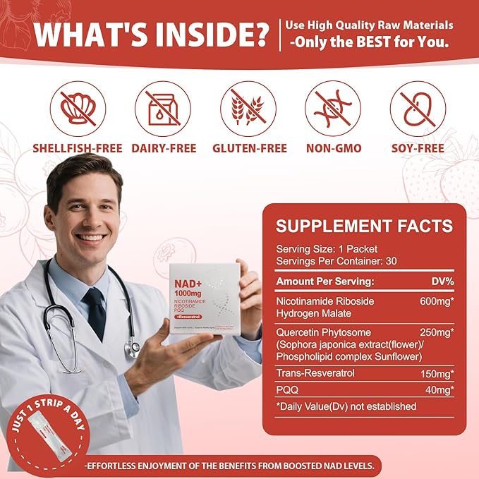 1000mg High-Potency Liquid Supplement, Nicotinamide Riboside & Resveratrol with PQQ, Boosts Cellular Energy, Focus & Healthy Aging - 2 Pc