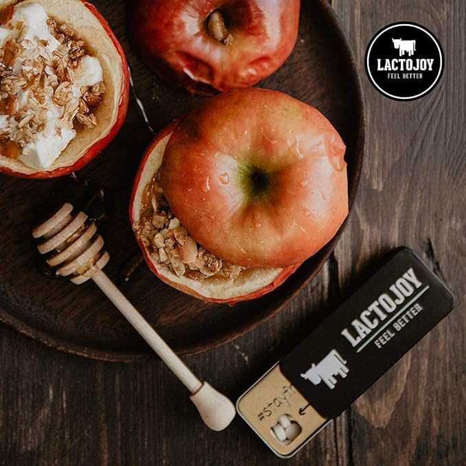 LactoJoy Lactase Pills 14,500 I 80 Pieces I Powerful Lactase Enzymes for Lactose Intolerance I Ultra Pure Lactase for Improved Digestion I No Silicon Dioxide, No Artificial Flavors, No Sucralose