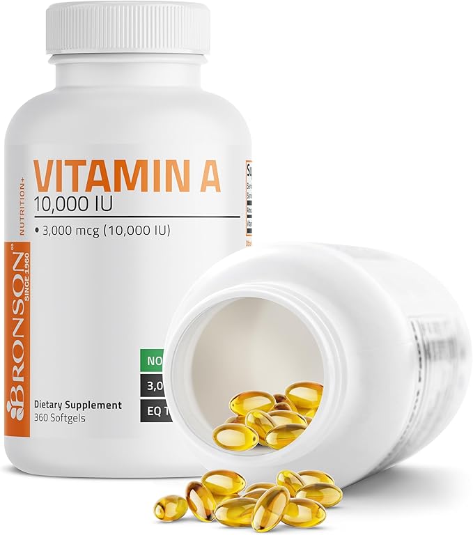 Bronson Vitamin A 10,000 IU Premium Non-GMO Formula Supports Healthy Vision & Immune System and Healthy Growth & Reproduction, 360 Softgels