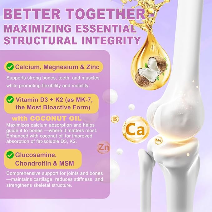 2 PCS Sugar Free Calcium Magnesium Zinc Gummies for Women Men, 19-in-1 Ultimate Absorption Calcium 1200 mg with Vitamin D3 K2 w/Boron, B12, Ashwagandha, for Bone, Teeth, Immune, Joint, Calm, Vegan