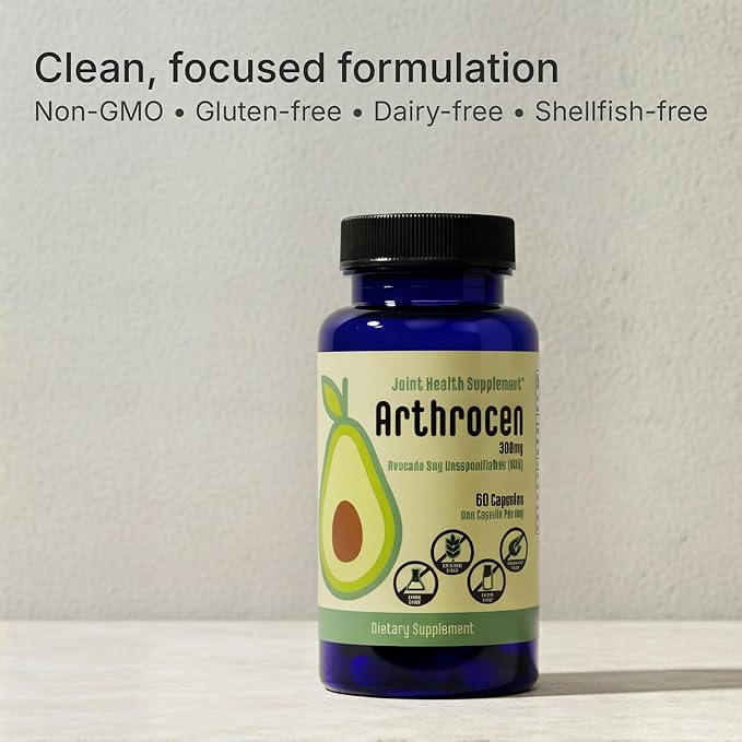 Joint Health Supplement with 300 mg ASU (Avocado Soy Unsaponifiables) – Supports Joint Mobility & Cartilage – Plant-Based Daily Joint Support – Non-GMO, Gluten & Dairy Free – 360-Day Supply