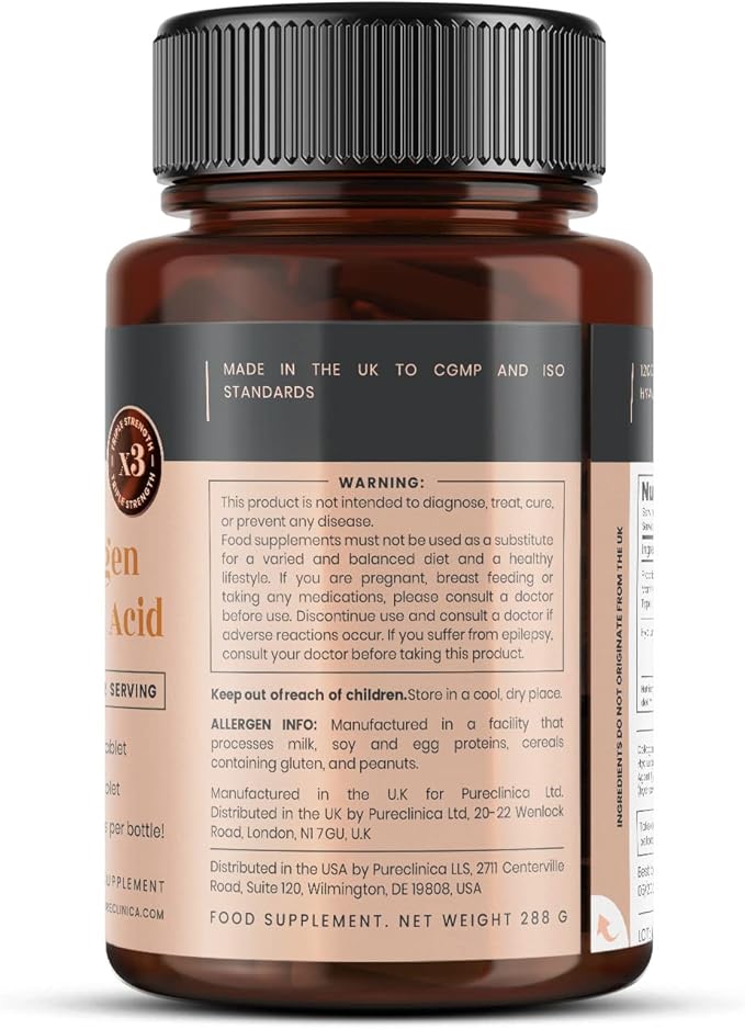 1500mg x 1080 Tablets. 1200mg of UltraColl Collagen & 300mg of Hyaluronic Acid per Tablet. (6 Bottles of 180 Tablets Each - 18 Months Supply)
