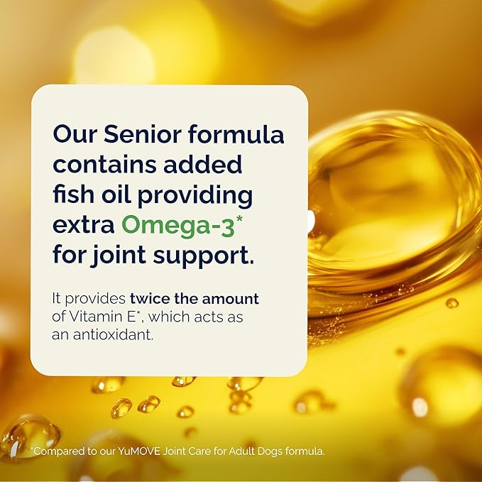 Yumove Hip & Joint Supplement for Dogs - with Glucosamine Chondroitin, Omega 3, Hyaluronic Acid, Green Lipped Mussel & Fish Oil for Dogs - Senior Dog Joint Supplement (120ct Chewable Tablets)