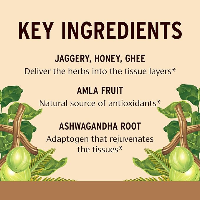 Banyan Botanicals Chyavanprash – Organic Ayurvedic Herbal Jam with Raw Honey, Amla & Ashwagandha – Vitalizing Superfood Immune Support Supplement* – 16.9 oz – Non GMO Sustainably Sourced Gluten Free