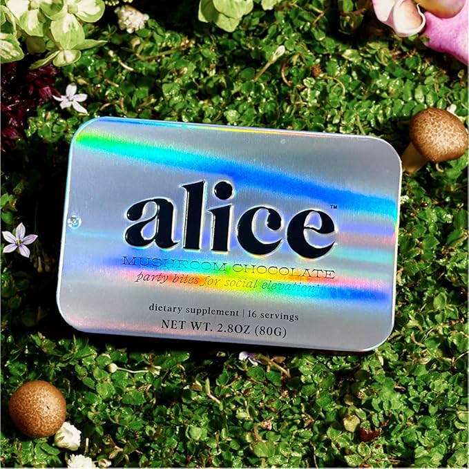 Alice Mushrooms Party Trick | Functional Mushroom Chocolate for Social Enjoyment | Cordyceps, Kanna & Nootropics for Shared Experiences - 1 Pack