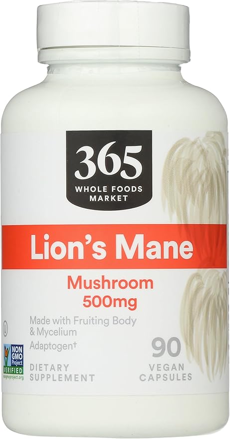 365 by Whole Foods Market, Lion's Mane Mushroom 500mcg, Vegan, 90 Count