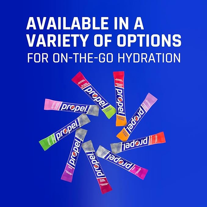 Propel Electrolyte Enhanced Water Drink Mix Powder Packets, Kiwi Strawberry Variety Pack, Zero Calorie & Zero Sugar Hydration with Electrolytes and Vitamins C & E (30 Packets)