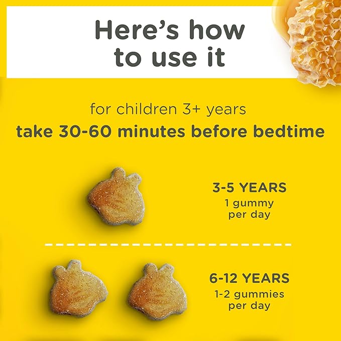 Zarbee's Kids Melatonin Gummies with 1mg Melatonin, Kids Sleep Gummy Works with Natural Sleep Cycles to Promote Peaceful Sleep, Drug-Free, Non-Habit-Forming, Natural Strawberry, 60 ct