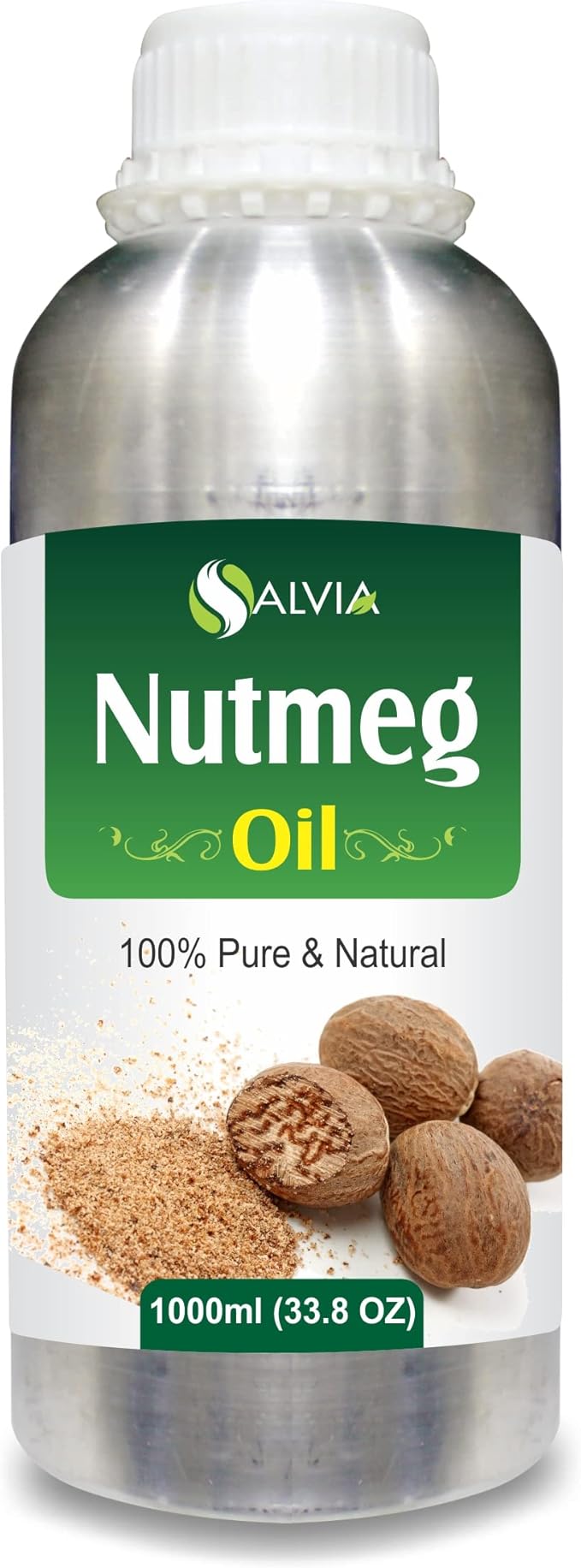 Bulk Nutmeg Oil (Myristica fragrans) Essential Oil 100% Pure & Natural Undiluted Unrefined Uncut Organic Standard Oil Therapeutic Grade Oil Aromatherapy Bulk Oil 1000ml/33.8fl oz