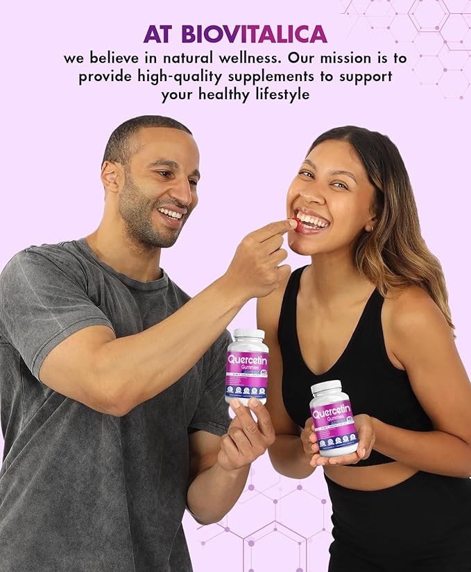 (2 Pack) Quercetin Gummies by BioVitalica - Quercetin with Bromelain Vitamin C and Zinc & Elderberry + Vitamin D3-5 in 1 Immune Support - Zinc Quercetin 750 mg for Kids and Adults