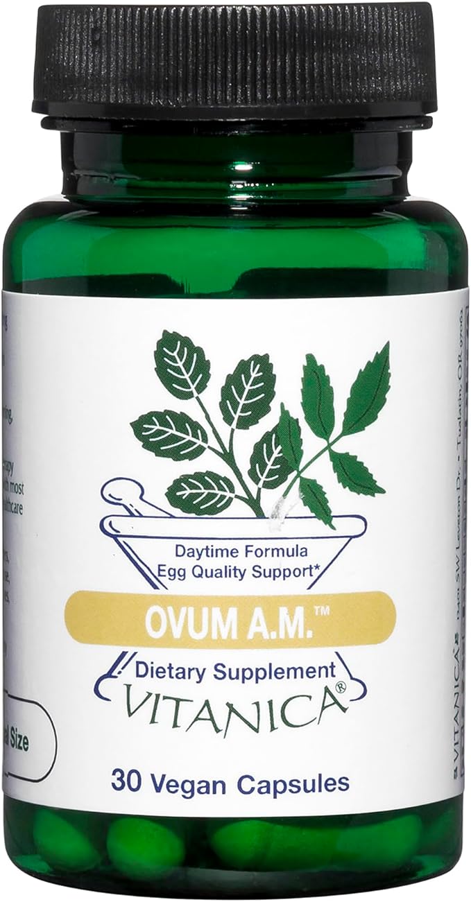 Vitanica Ovum A.M. - Egg Quality Support with Vitamin D3, Alpha Lipoic Acid & CoQ10 - Works Best with Ovum P.M. - Herbal Dietary Supplements - Pro Logo - 30 Vegan Caps