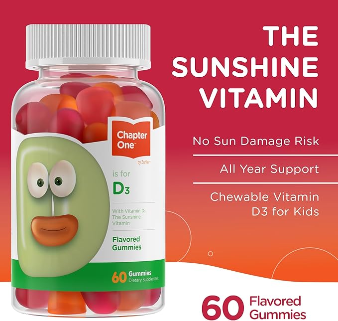 Zahler - Chapter One Vitamin D 3 1000 IU Gummies (60 Flavored Gummies) - Certified Kosher Chewable Vitamin D3 Gummies for Kids & Adults - VIT D3 Supplements - Made in USA Vitamin D Gummies
