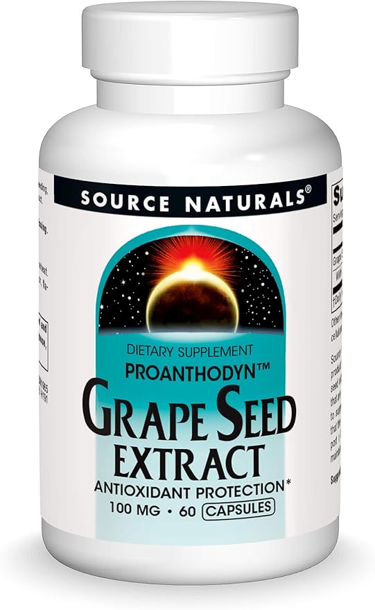 Source Naturals Grape Seed Extract, Protects & Supports Healthy Aging Brain*, 100 mg - 60 Capsules