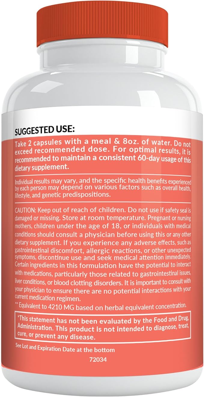 5-in-1 Organic Turmeric Curcumin Supplement (4210mg) with Berberine, Ceylon Cinnamon Bioperine and Ginger Supplements for Joint, Heart, Gut, & Metabolic Support (120 ct) (Pack of 4)