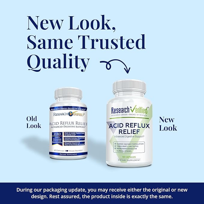 Research Verified Acid Reflux Relief - Soothe GI Problems - Melatonin, 5-HTP, Marshmallow Root - 180 Capsules - Vegan