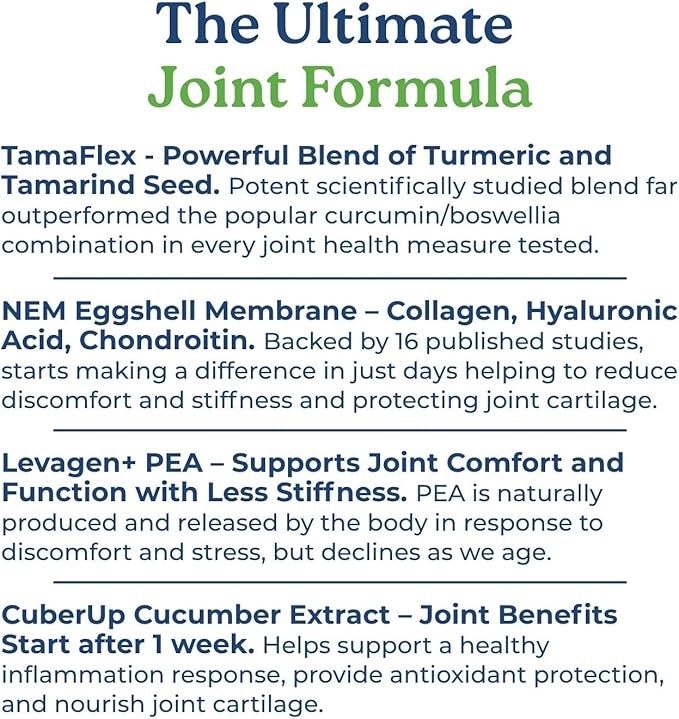 NatureCity True-Joint FLX Joint Supplement Formula (120 Capsules) | TamaFlex, NEM Eggshell Membrane, Levagen+ PEA & CuberUp | Supports Joint Comfort, Flexibility, Mobility, Function & Cartilage Health