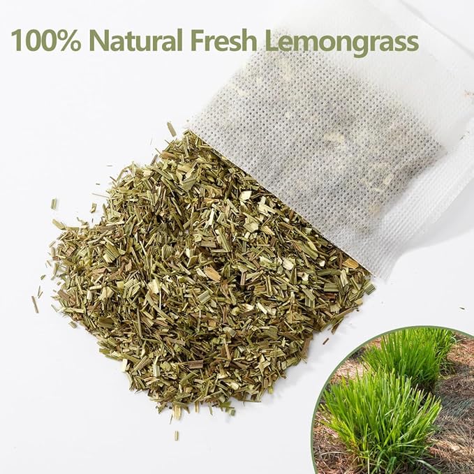 60 Premium Lemongrass Tea Bags, Made with 100% Natural Lemon grass, Perfect for Relaxation and Wellness, No Additives & Caffeine Free.