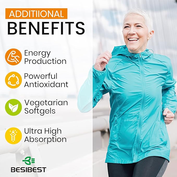 1000mg Liposomal CoQ10 Ubiquinol, 240 Vegan Softgels, High Absorption Ubiquinol CoQ10 Supplement, Active Antioxidant Form of Coenzyme Q10 for Heart Function & Energy Production