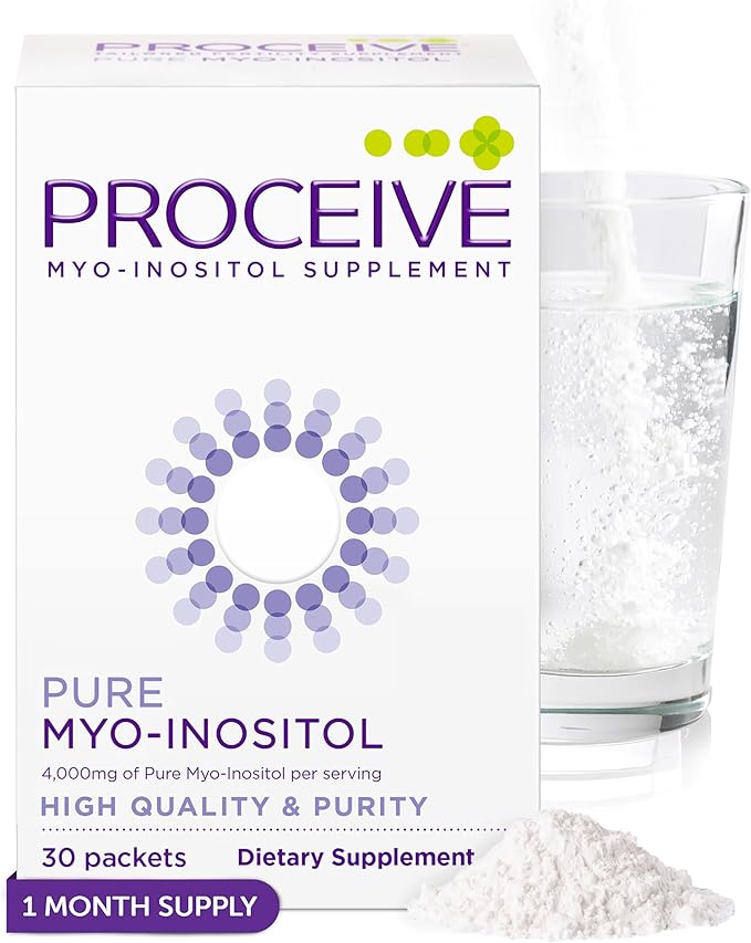 Proceive Myo Inositol Supplement for Women, 4000mg High Strength Myo Inositol for Reproductive Wellness and Pre Conception Support, Vegan Powder Drink Mix, Gluten Free, 30 Packets, Unflavored