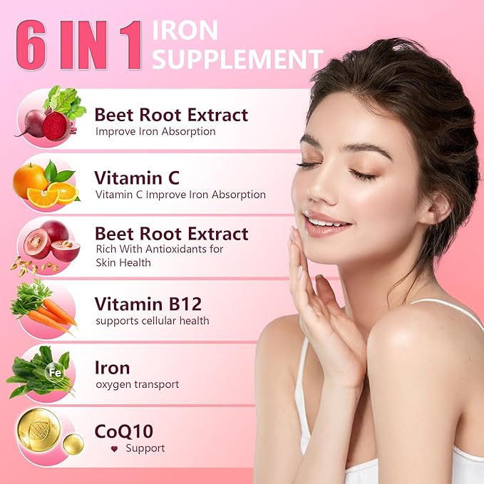 Beet Root Gummies 100mg – Red Beet Chewables with Grape Seed, CoQ10, Vitamin C, Iron & B12 – Supports Energy Metabolism & Healthy Circulation – Sugar Free Supplement for Women & Men, 120 Count