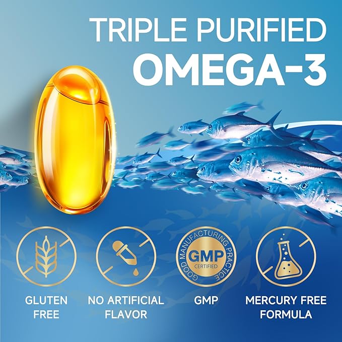 ZEBORA Triple Strength Omega-3 Fish Oil 2000mg – rTG Omega 3 Ultra High-Potency – Supports Heart, Brain, Eye, Skin & Immune Health – Fatty Acids EPA, DHA & DPA, 120 Softgels