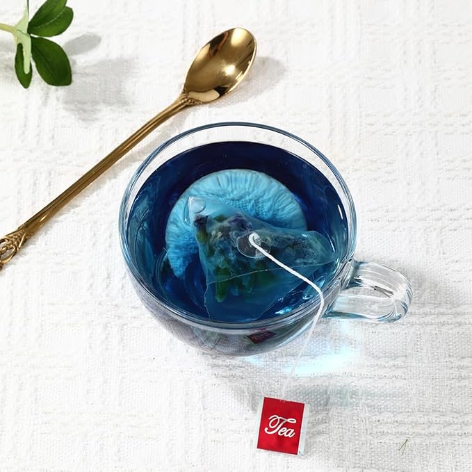 50 Premium Butterfly Pea Flower Tea Bags, Made with 100% Natural Butterfly Pea Flowers, No Additives & Caffeine Free.