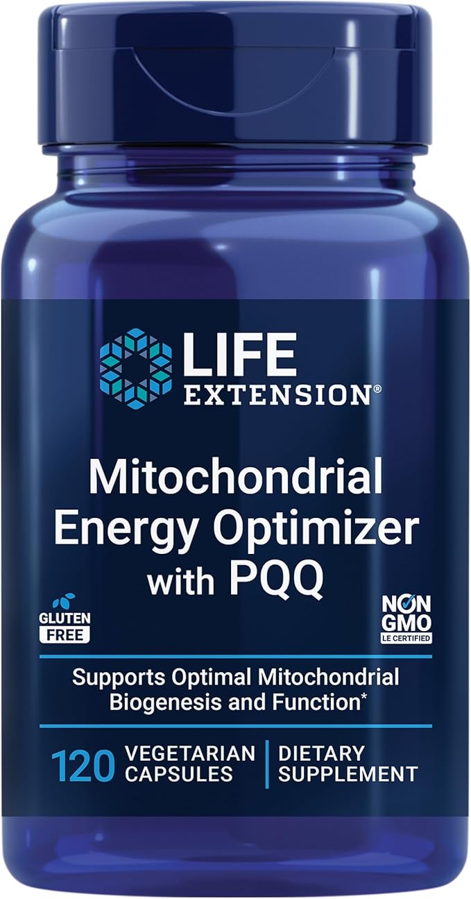 Life Extension Mitochondrial Energy Optimizer with PQQ - Energy Supplement for Healthy Mitochondria - With Taurine, Vitamin B, Pyrroloquinoline Quinone - Gluten-Free, Non-GMO - 120 Vegetarian Capsules