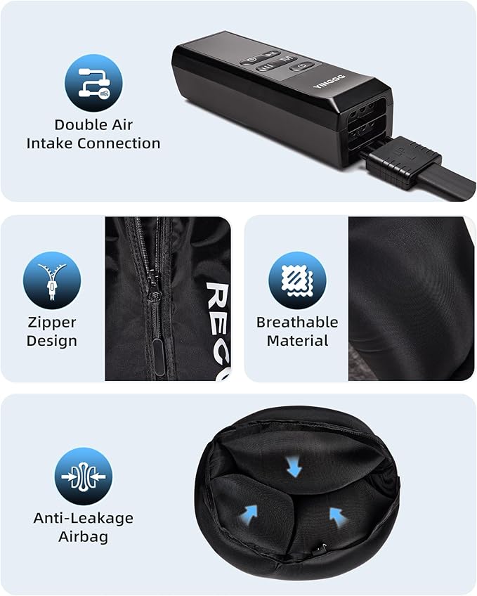 YINGGG Air Leg Massager with Compression: Professional Full Compression Boots with Adjustable 9 Intensities, Leg Massager for Circulation and Fatigue Relief for Post-Workout(Large)