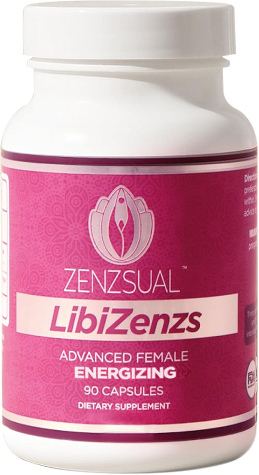 ZENZSUAL Libizenzs – Plant-Based Energy Support Supplement for Women – Caffeine-Free with Maca Root, Ashwagandha & Ginseng – Supports Daily Stamina, Focus & Well-Being – 90 Vegan Capsules