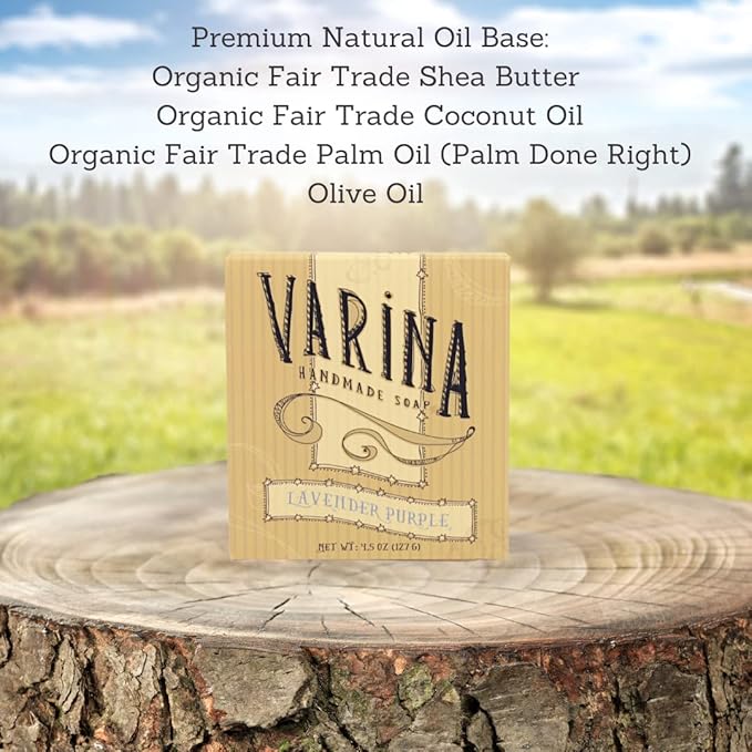 Varina Lavender Purple Bar Soap – Floral Herbal Scent – 3 Pack