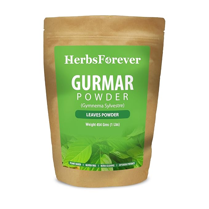 Gurmar Powder | Organic Gymnema Sylvestre Leaf | Pure, Natural, Non-GMO, Vegan, Gluten-Free | Herbal Superfood for Wellness & Healthy Living | 454 GMS
