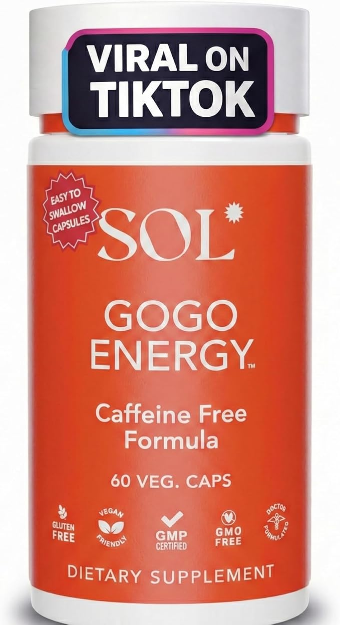 GoGo Energy Supplement: Natural Energy Boost, Cortisol Regulation, Focus Support, Herbal Alternative for Men & Women