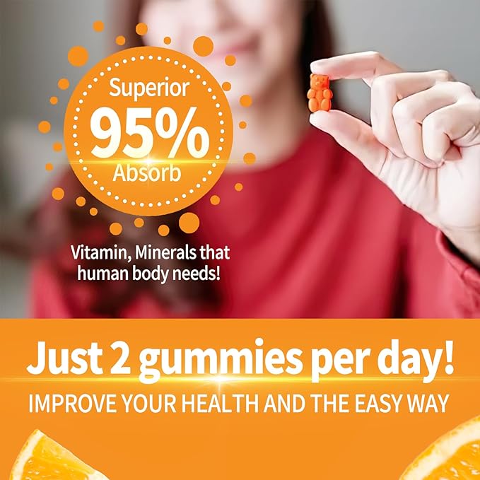 (2 Pack) Calcium Magnesium Zinc Gummies with Vitamin D3 & K2 - Sugar Free Calcium Gummies for Women and Men - Bone & Immune Support - Non-GMO, Gluten-Free, Orange Flavored - 120 Count