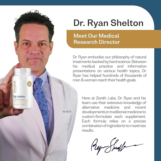 Zenith Labs BP Zone - Natural Blood Flow Supplement - Herbal Extract Pills - Advanced Formula with Saffron Crocus, Hibiscus, Garlic, CoQ10, and Magnesium