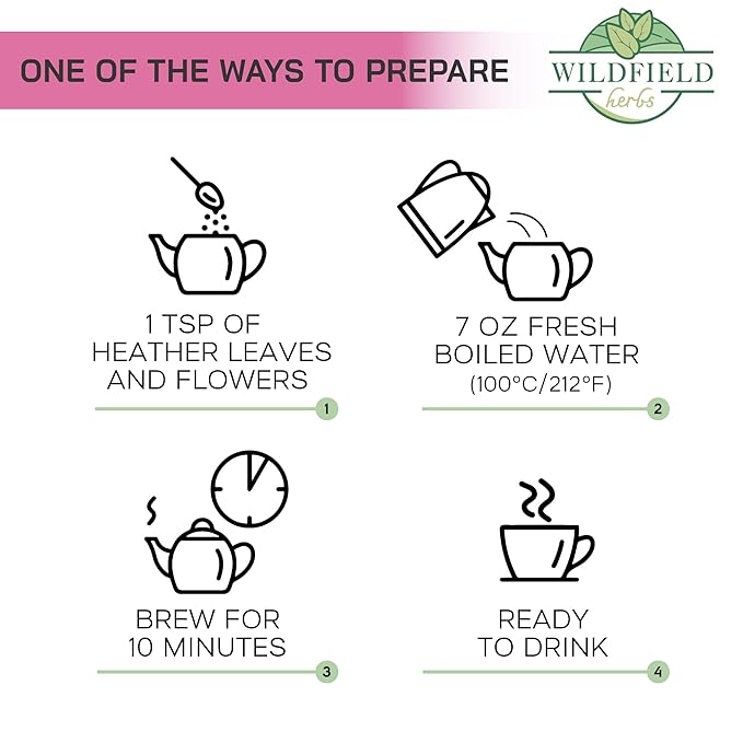 4 oz. Dried Heather Flowers And Leaves Herbal Tea (Calluna vulgaris) - 113g Brecina flores y hojas