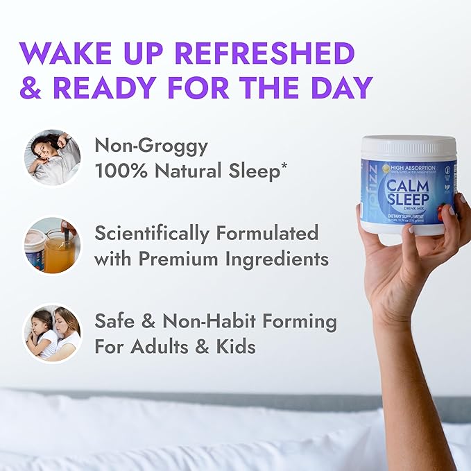 Zipfizz Nightly Calm & Sleep Supplement Powder, Peach Mango, 12.3 oz (30-60 Servings) | Natural Sleep Aid For Kids & Adults | Contains Magnesium, Melatonin, L-Theanine | Relaxation & Mood Enhancement