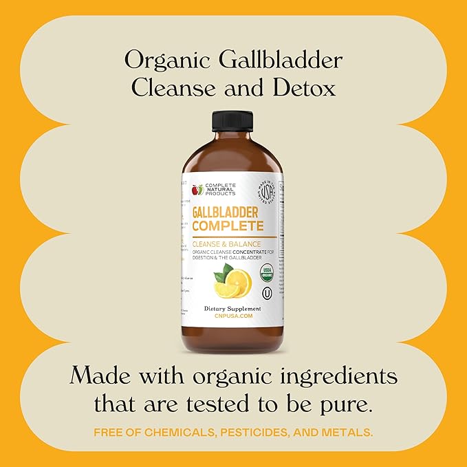 Complete Natural Gallbladder Complete - Liquid Supplement for Gallbladder Support, Liver Cleanse, and Digestive Health with Apple Cider Vinegar, Turmeric, Beet, Digestive Enzymes, Milk Thistle - 12oz