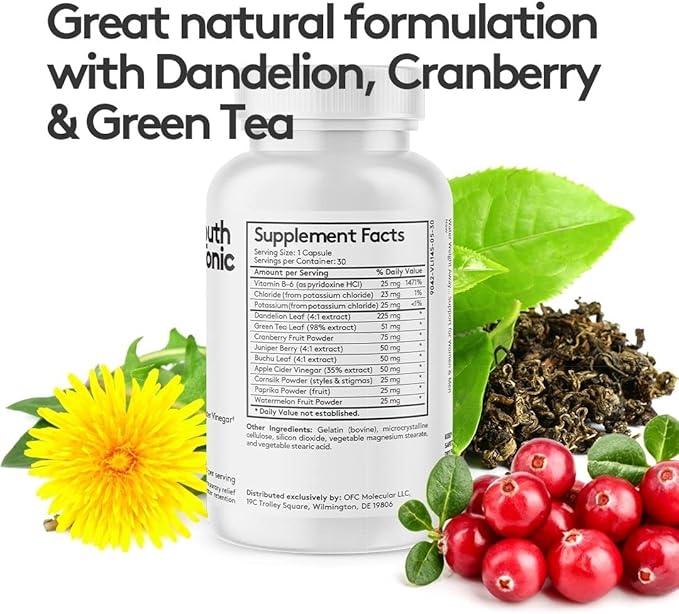 Youth & Tonic Water Retention Pills for Women and Hormone Balance Capsules for Swelling & Loss of Water and to Maintain Healthy Female Hormonal Level | 30 + 60 Capsules