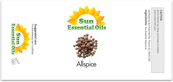 Sun Essential Oils 4oz - Allspice Essential Oil - 4 Fluid Ounces