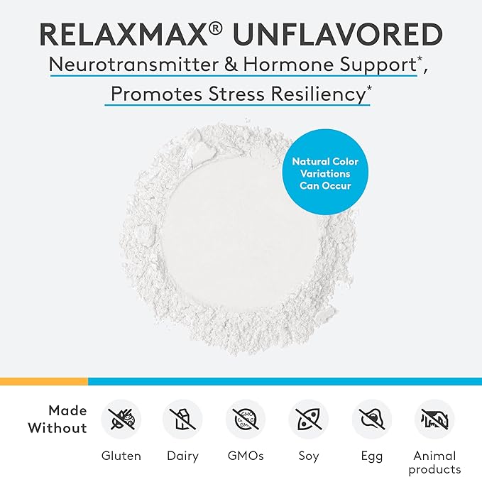 XYMOGEN RelaxMax Drink Mix - Promotes Relaxation + Stress Resiliency - Taurine Powder with Magnesium, Myo-Inositol, GABA, L-Theanine - Unflavored Mood Support Supplement (6.35 oz)