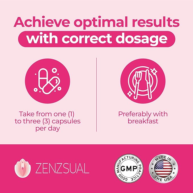 ZENZSUAL Libizenzs – Plant-Based Energy Support Supplement for Women – Caffeine-Free with Maca Root, Ashwagandha & Ginseng – Supports Daily Stamina, Focus & Well-Being – 90 Vegan Capsules